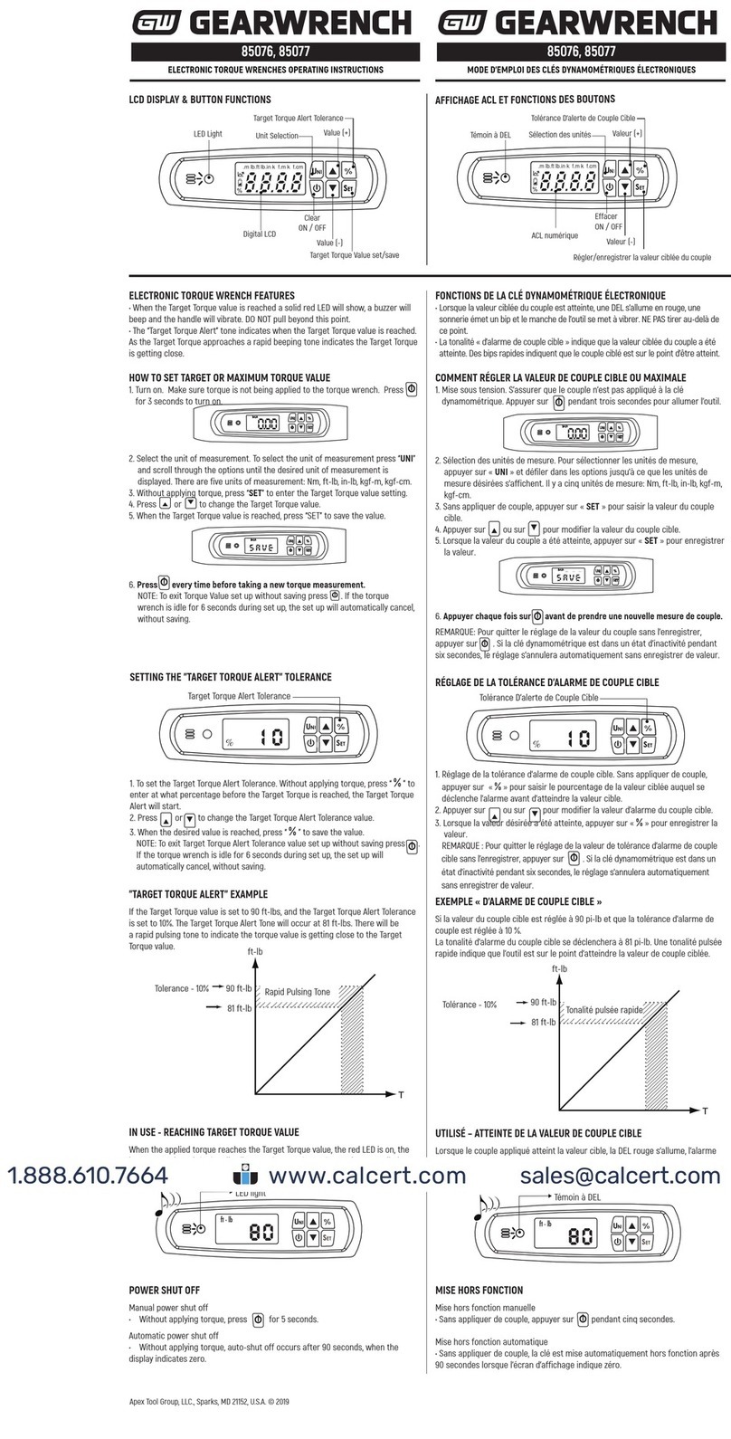 Gearwrench 85076 operating instructions