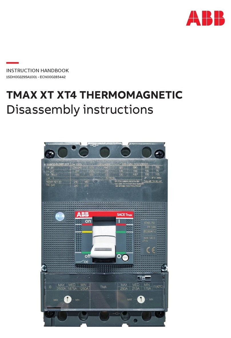 ABB Sace TMAX XT XT4 ELECTRONIC Disassembly instructions ABB Sace TMAX XT XT4 ELECTRONIC Disassembly instructions