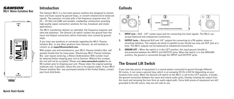 Samson MLI1 quick start guide