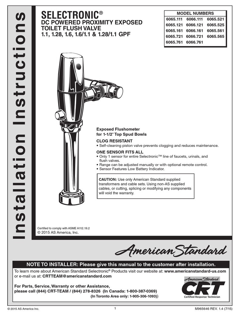 American Standard SELECTRONIC 6065.111 installation instructions