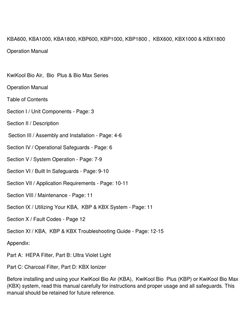 KwiKool KBA600 Operation manual