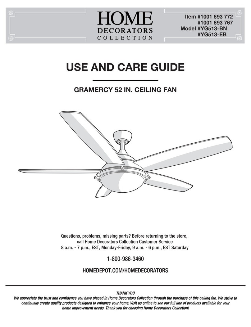 Home Decorators Collection GRAMERCY YG513-BN Use and care guide Home Decorators Collection GRAMERCY YG513-BN Use and care guide