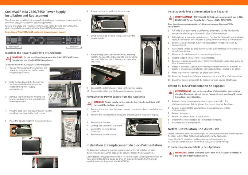 SonicWALL NSA 2650 installation and replacement