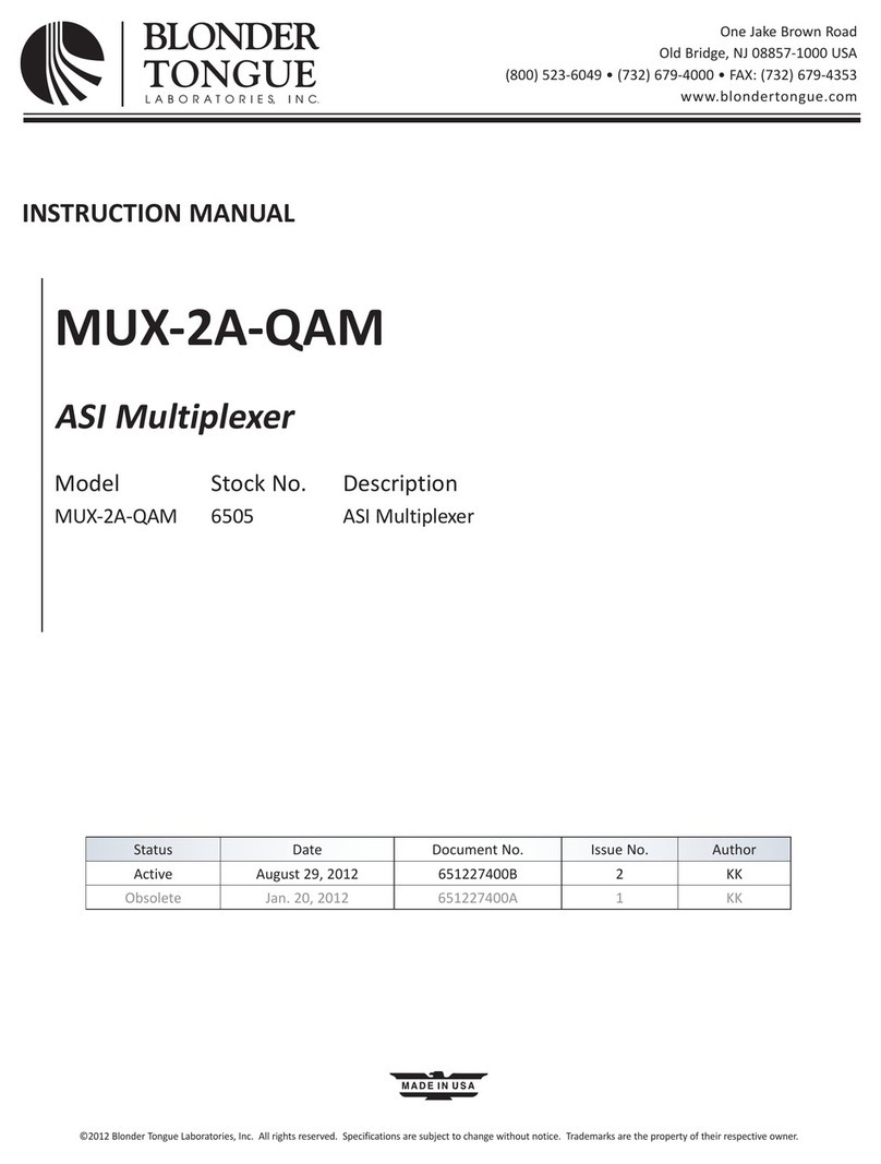 Blonder tongue MUX-2A-QAM instruction manual