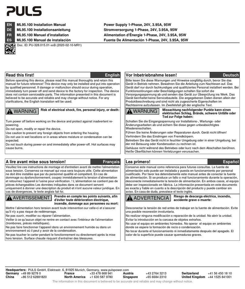 Puls ML95.100 installation manual
