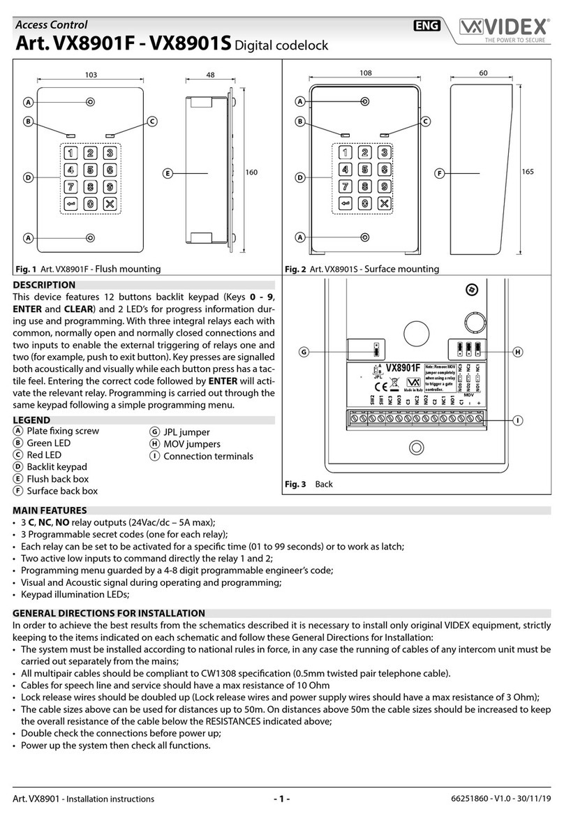 Videx VX8901F User manual