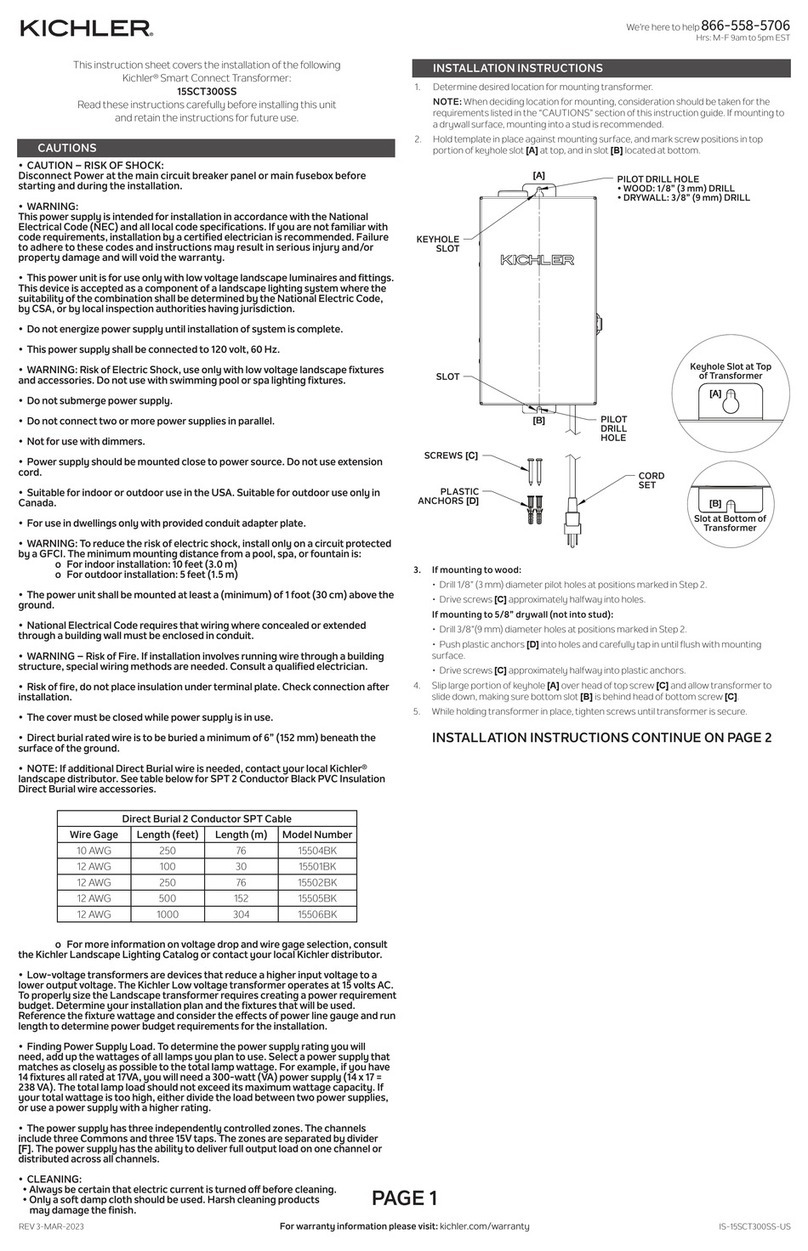 Kichler Lighting 15SCT300SS instruction sheet