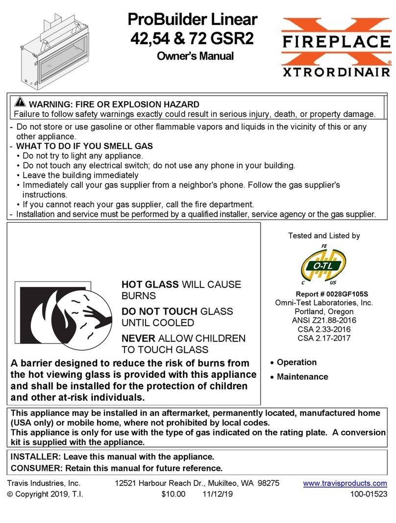 FireplaceXtrordinair ProBuilder 42 GSR2 owner's manual