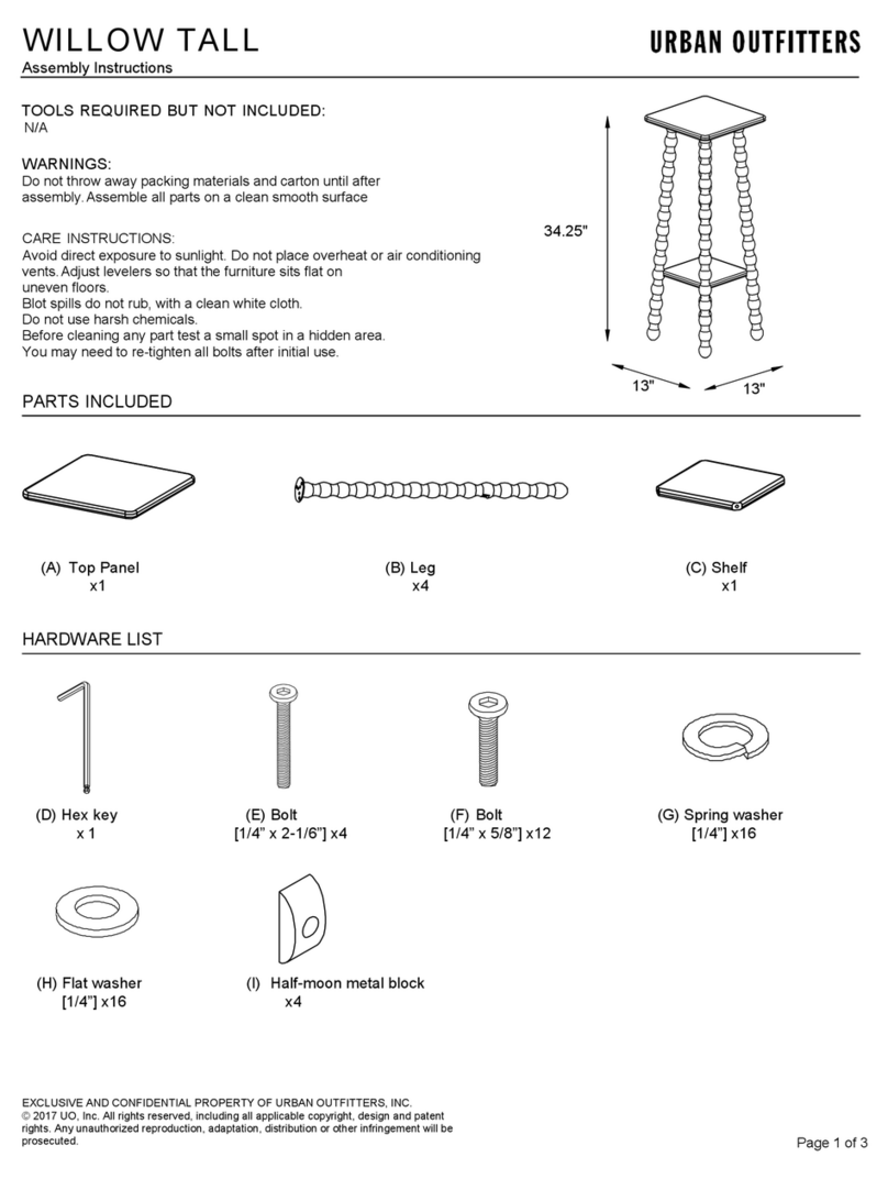 URBAN OUTFITTERS WILLOW TALL 82996737 Assembly instructions