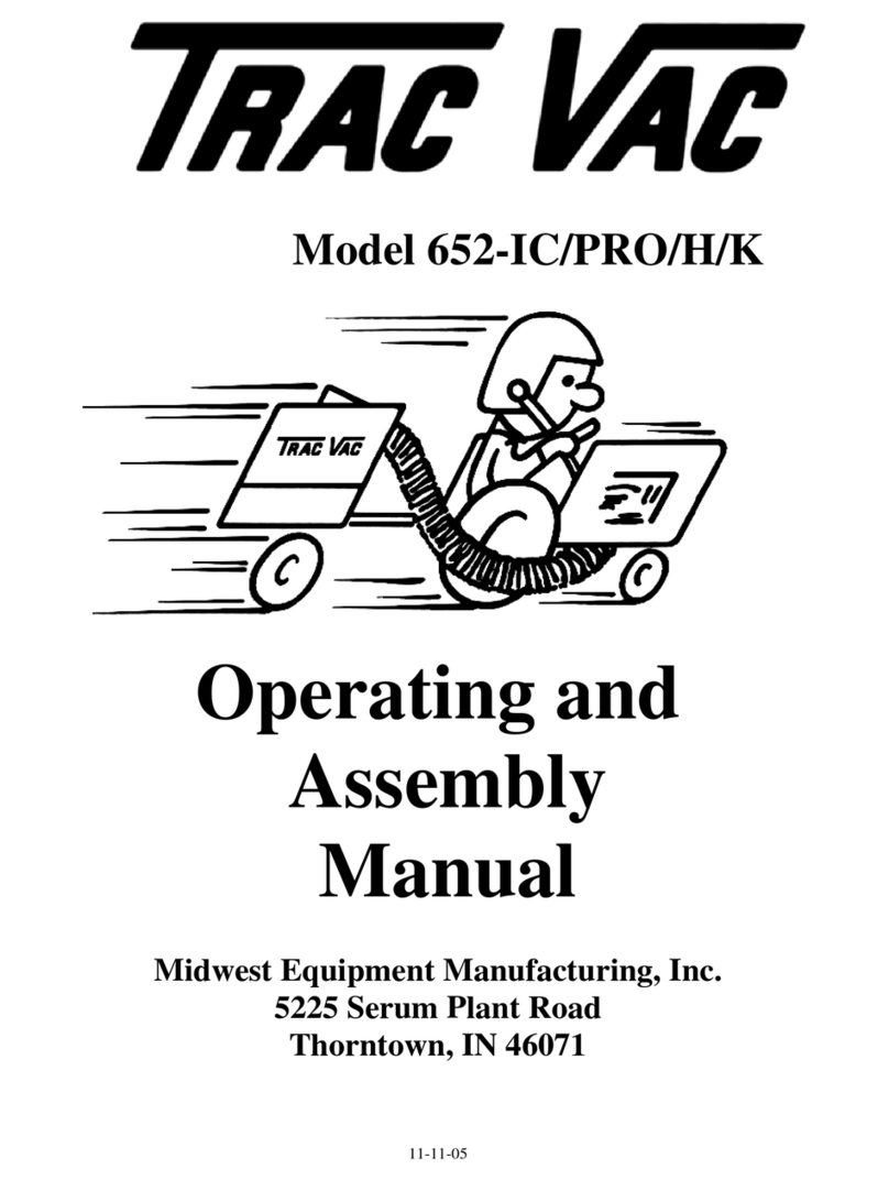 Trac Vac 652-IC/PRO/H/K Operating and assembly manual