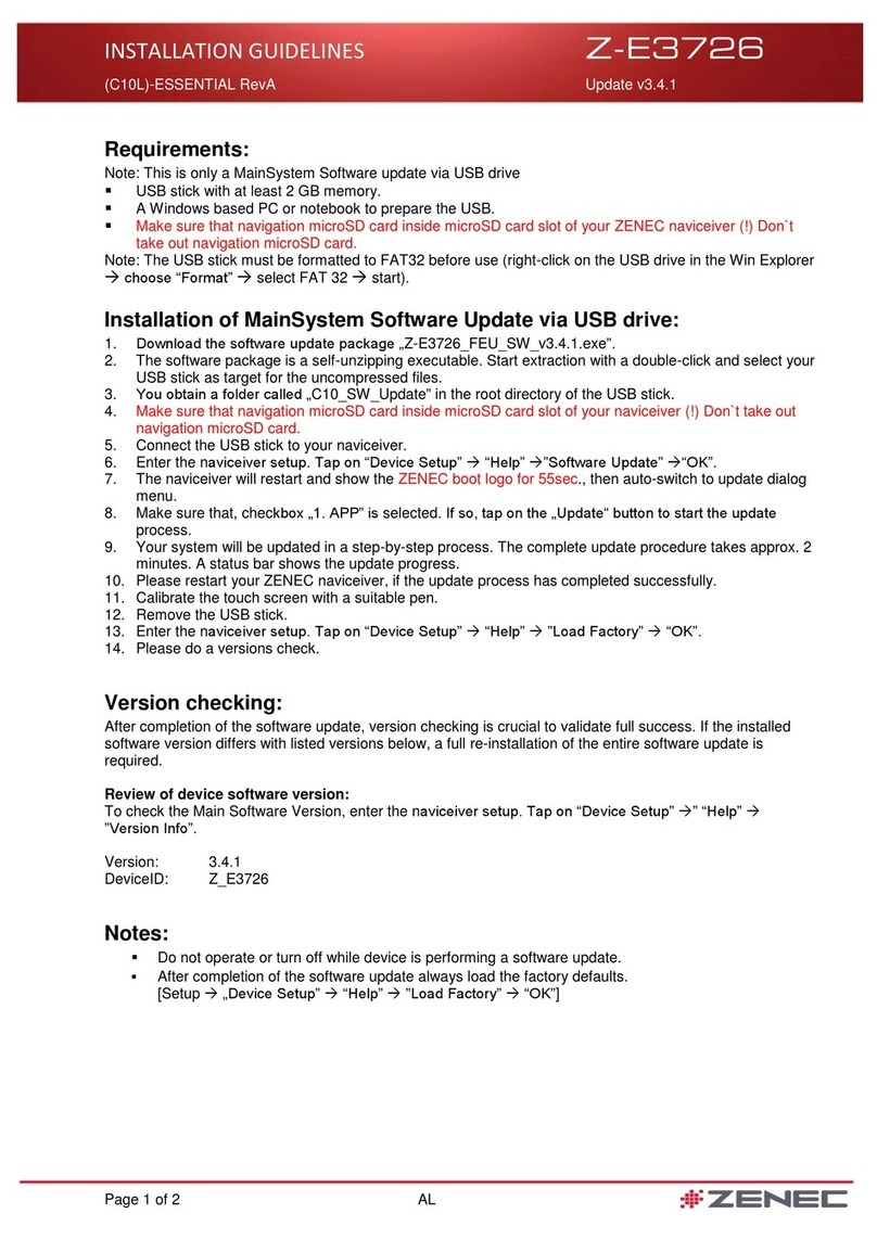 ZENEC Z-E3726 Installation guidelines