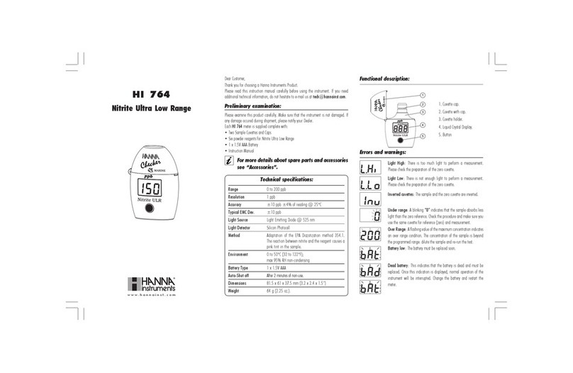 Hanna Instruments HI764 User manual Hanna Instruments HI764 User manual