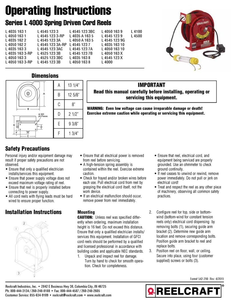 ReelCraft L 4545 123 3BC operating instructions ReelCraft L 4545 123 3BC operating instructions