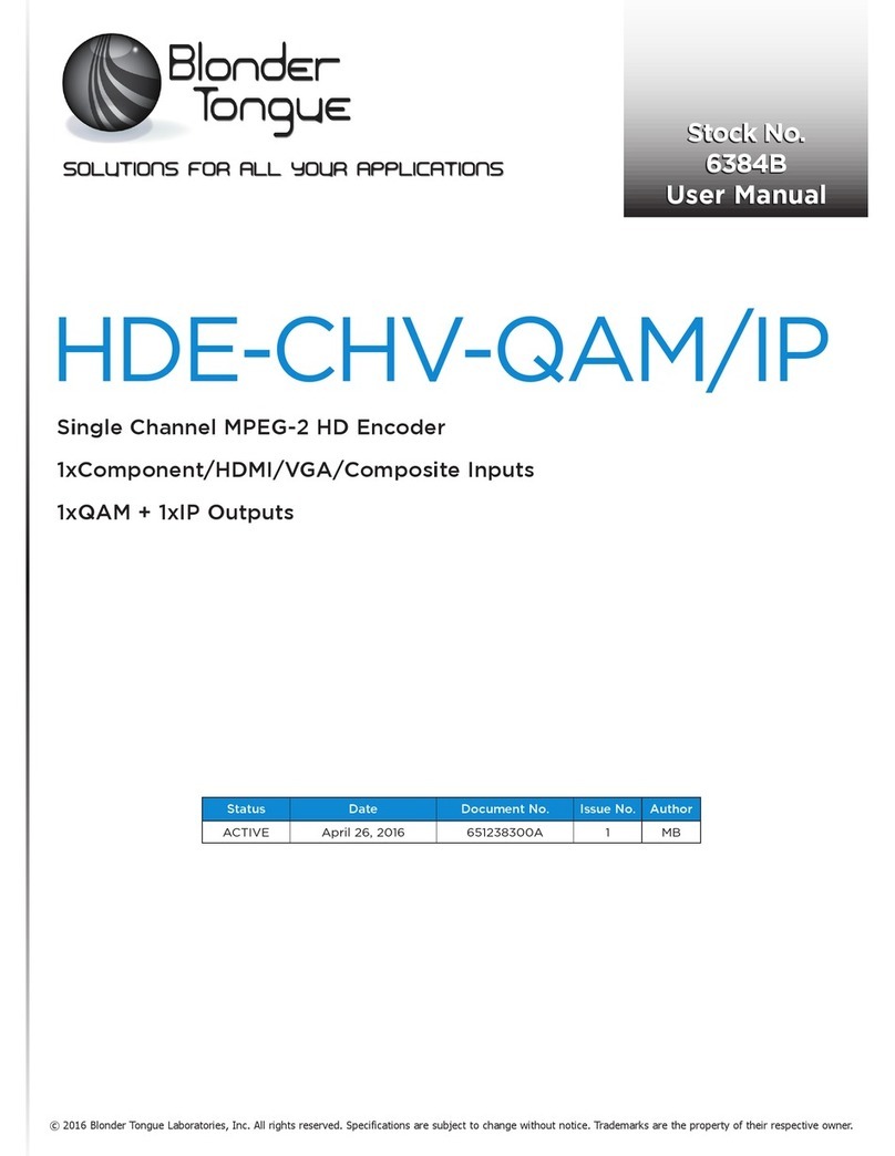 Blonder tongue HDE-CHV-QAM/IP User manual
