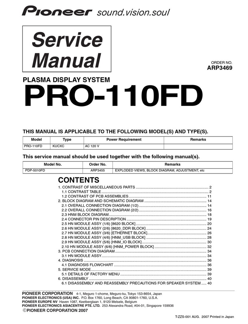 Pioneer Elite Kuro PRO-110FD User manual
