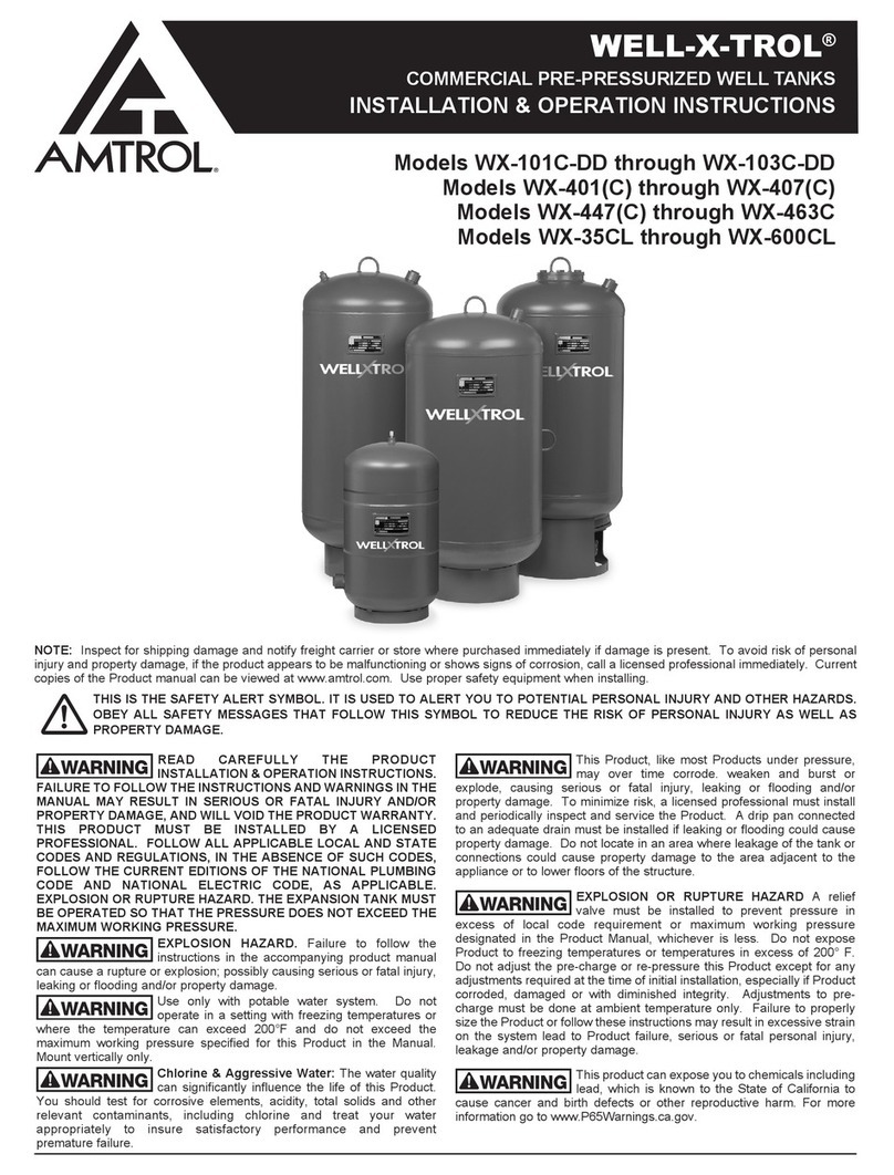 Amtrol WELL-X-TROL WX-101C-DD Installation instructions