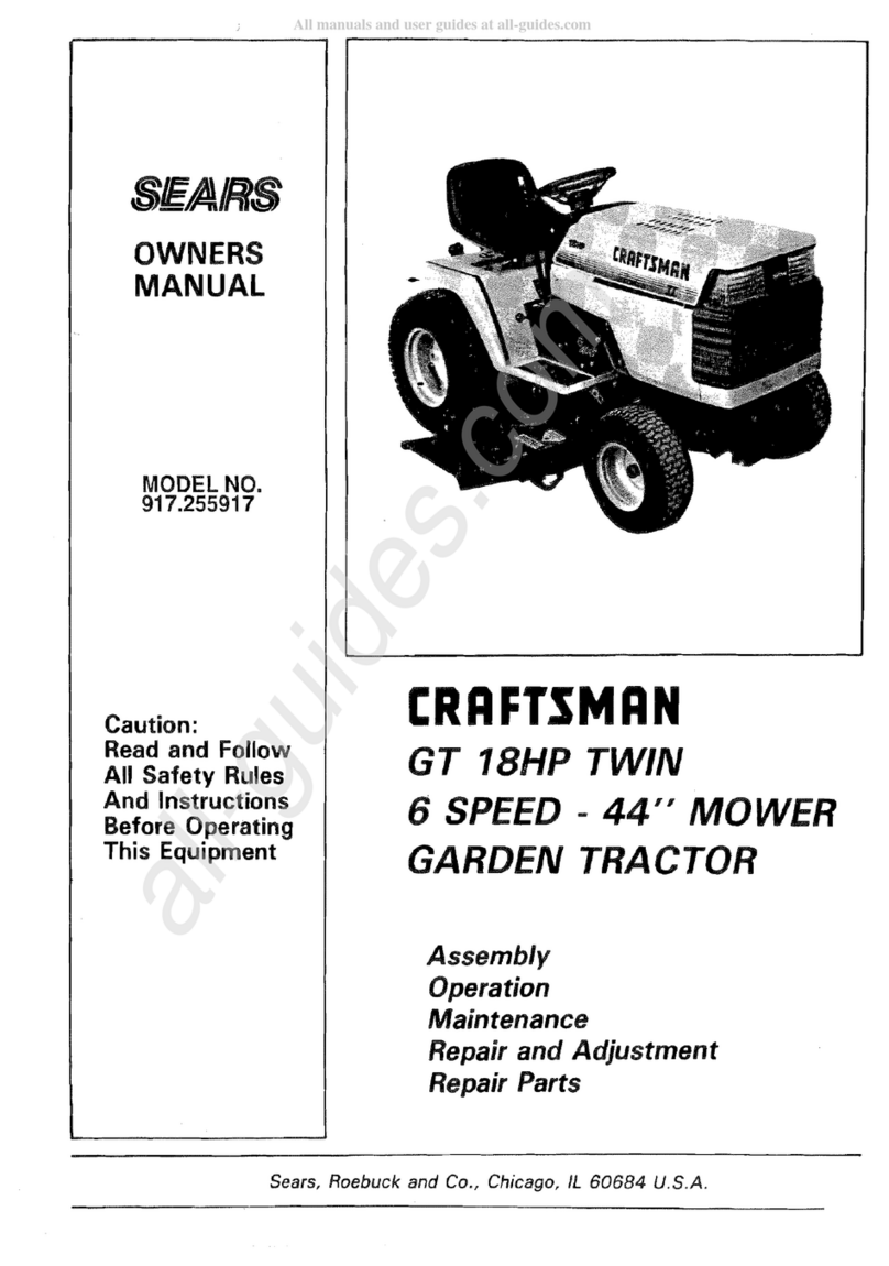 Sears CRAFTSMAN GT 18HP TWIN User manual