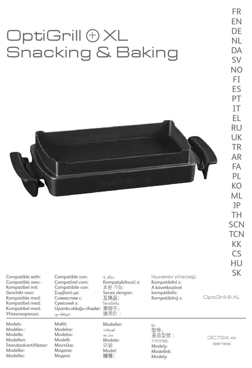 TEFAL OptiGrill + XL Snacking & Baking GC724... User manual