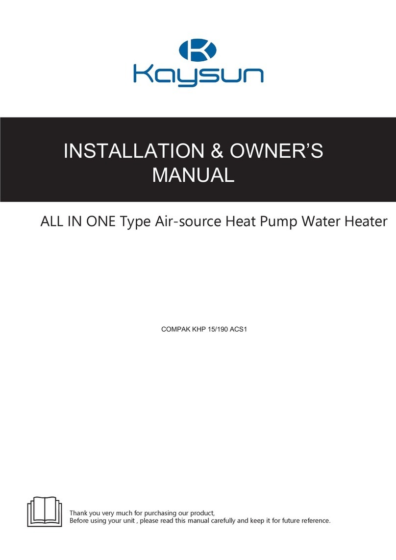 Kaysun COMPAK KHP 15/190 ACS1 Installation & owner's manual Kaysun COMPAK KHP 15/190 ACS1 Installation & owner's manual