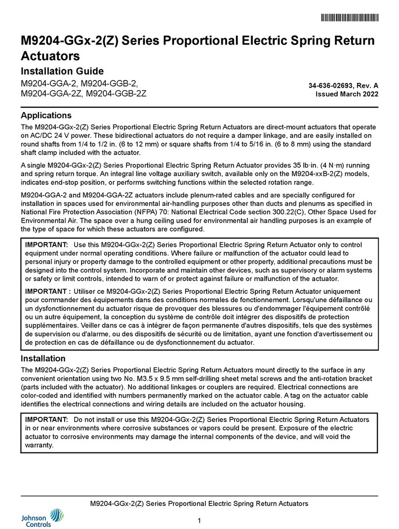 Johnson Controls M9204-GG 2 Series User manual