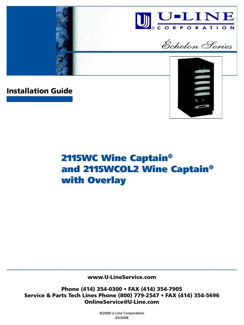 U-Line Wine Captain Echelon Series User manual