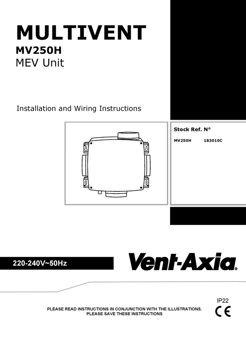 Vent-Axia MULTIVENT MV250H Assembly instructions