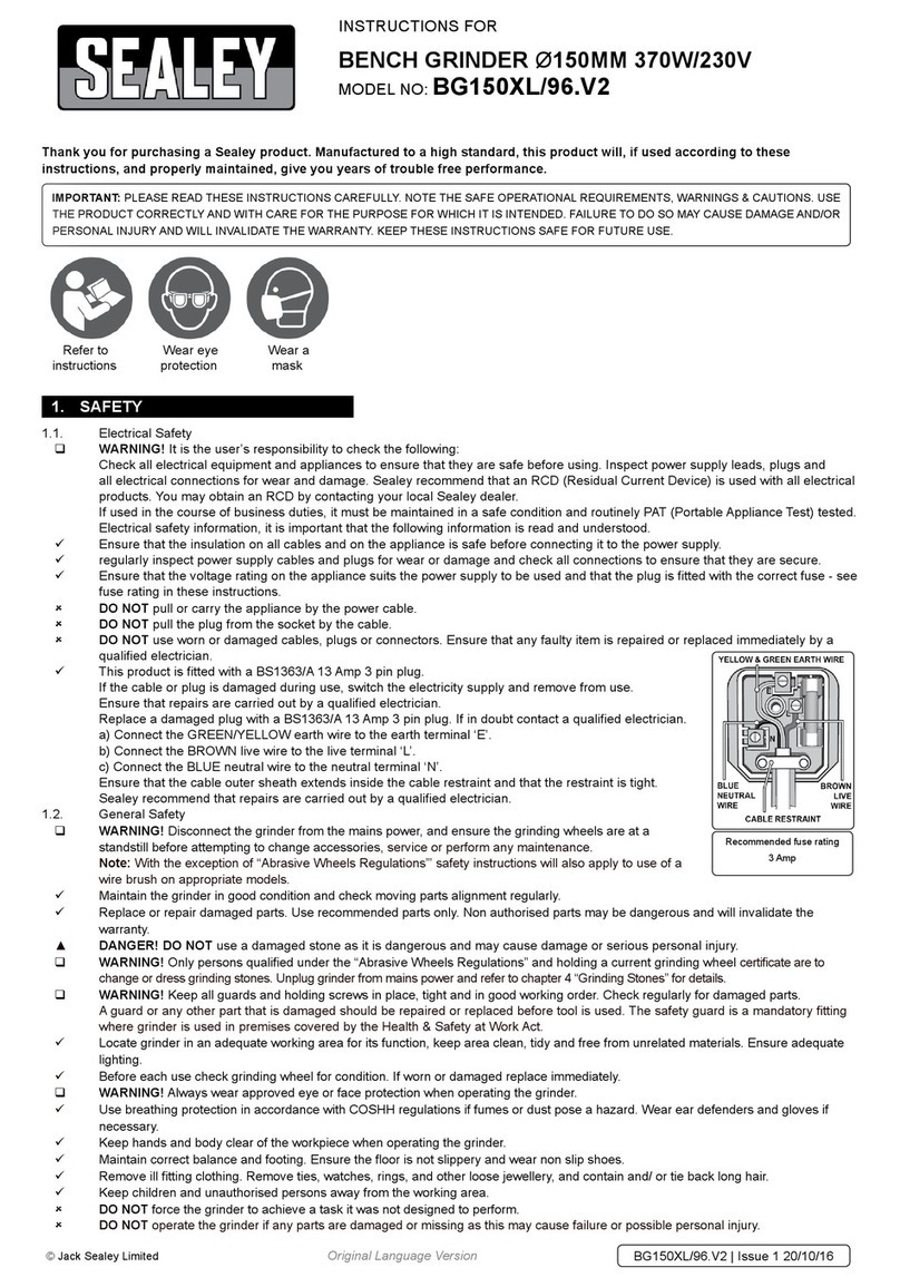 Sealey BG150XL/96.V2 User manual Sealey BG150XL/96.V2 User manual