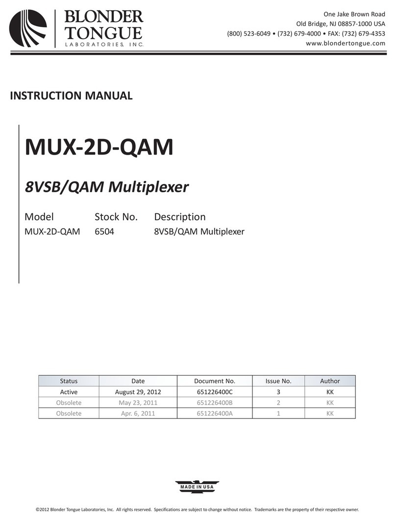 Blonder tongue MUX-2D-QAM User manual