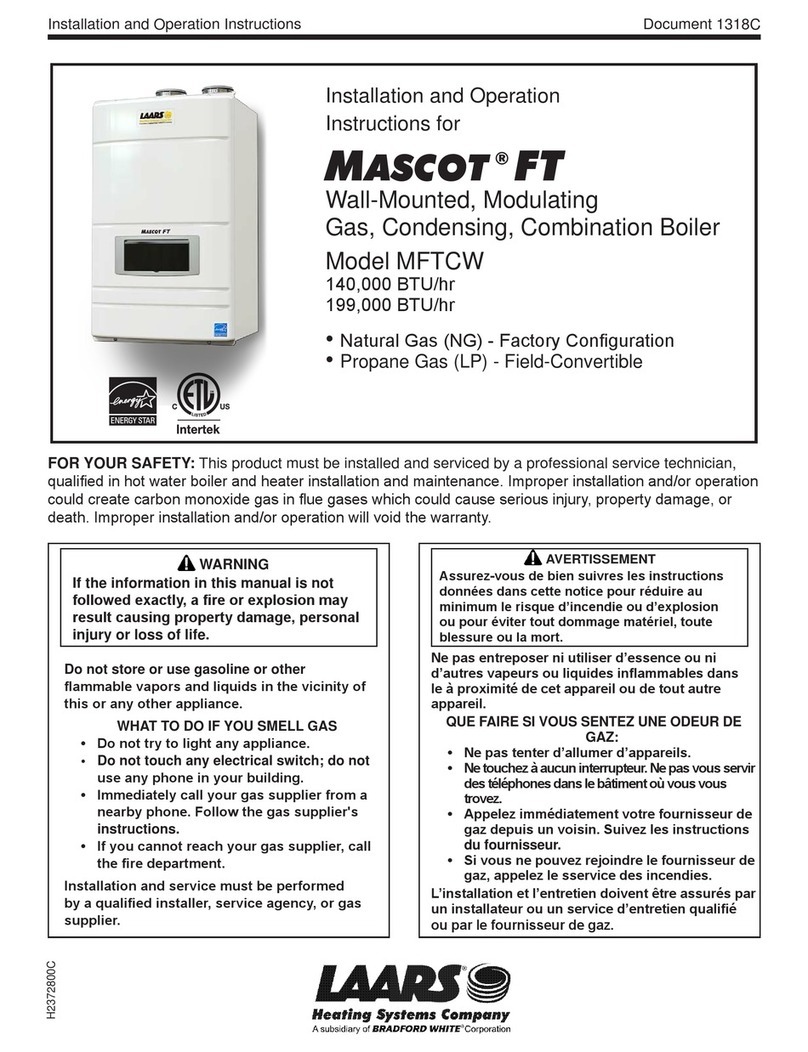 Bradford White Laars MASCOT FT MFTCW140 Installation and operation instructions for