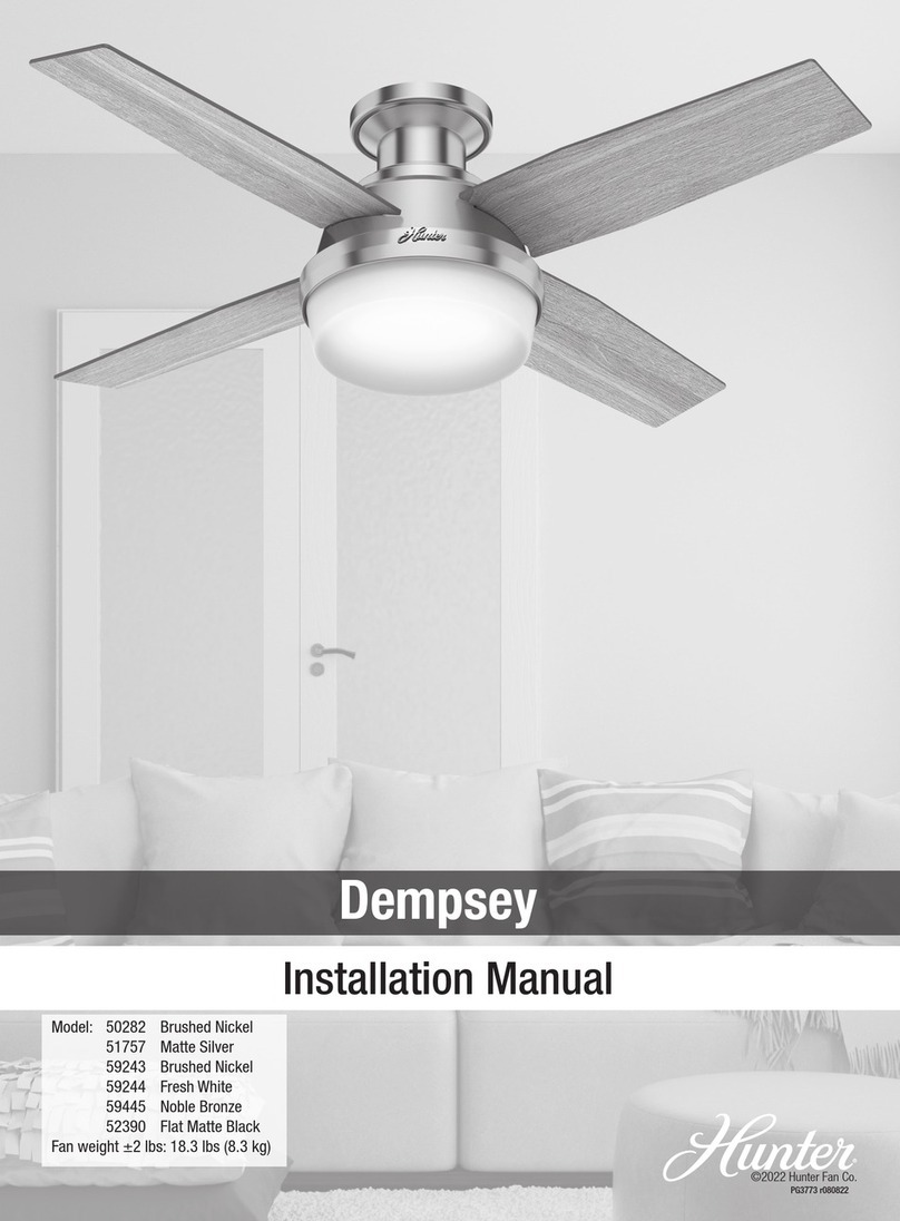 Hunter 52390 installation manual