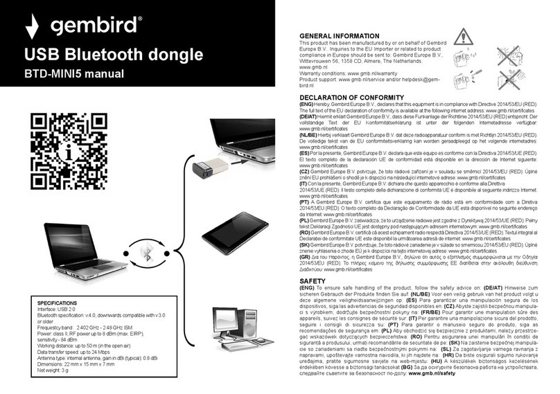 Gembird BTD-MINI5 User manual