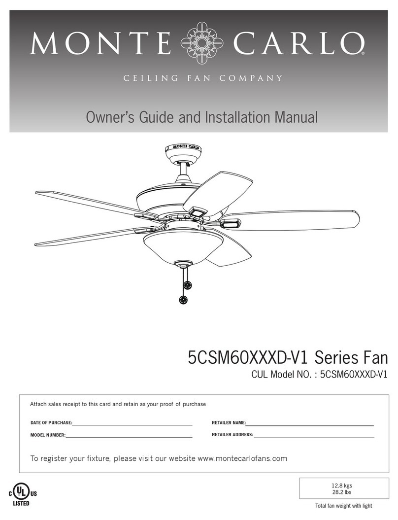 Monte Carlo Fan Company 5CSM60 D-V1 Series Instruction manual