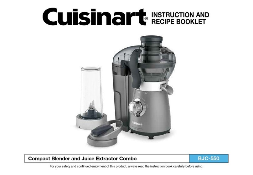 Cuisinart BJC-550 INSTRUCTION AND RECIPE BOOKLET