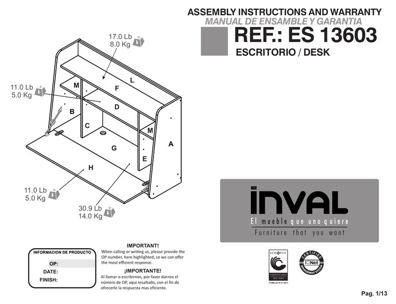 Inval ES 13603 Assembly Instructions and Warranty Inval ES 13603 Assembly Instructions and Warranty