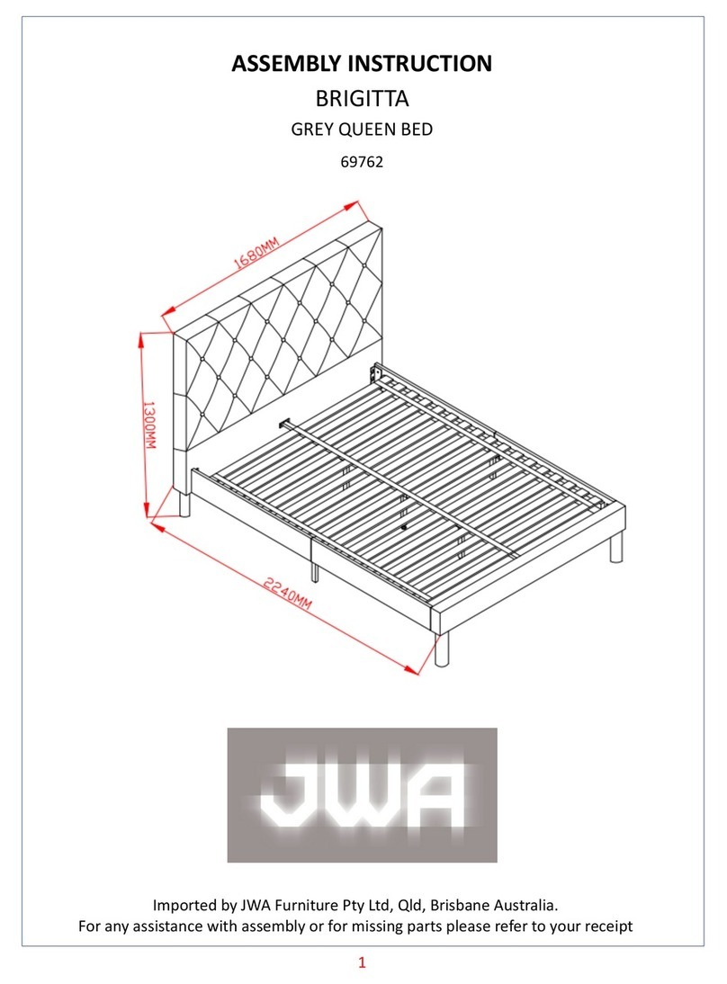 JWA GREY QUEEN BED 69762 Assembly instruction
