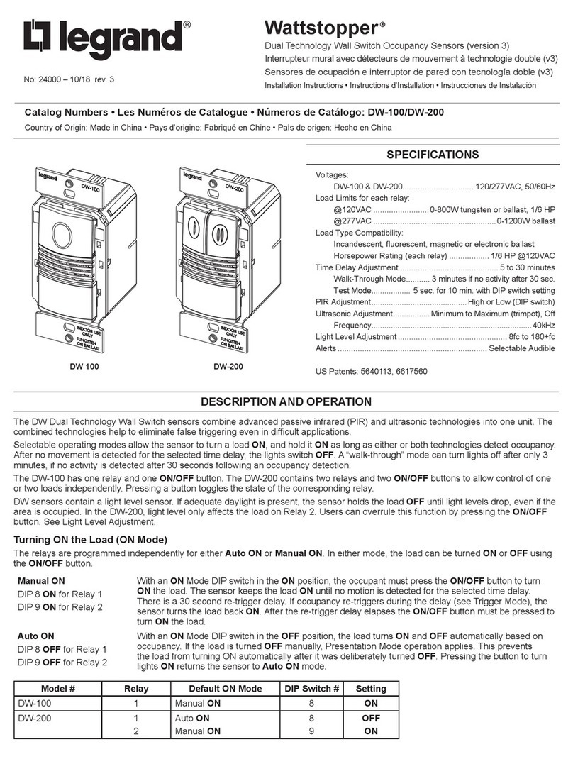 LEGRAND WattStopper DW-200 User manual