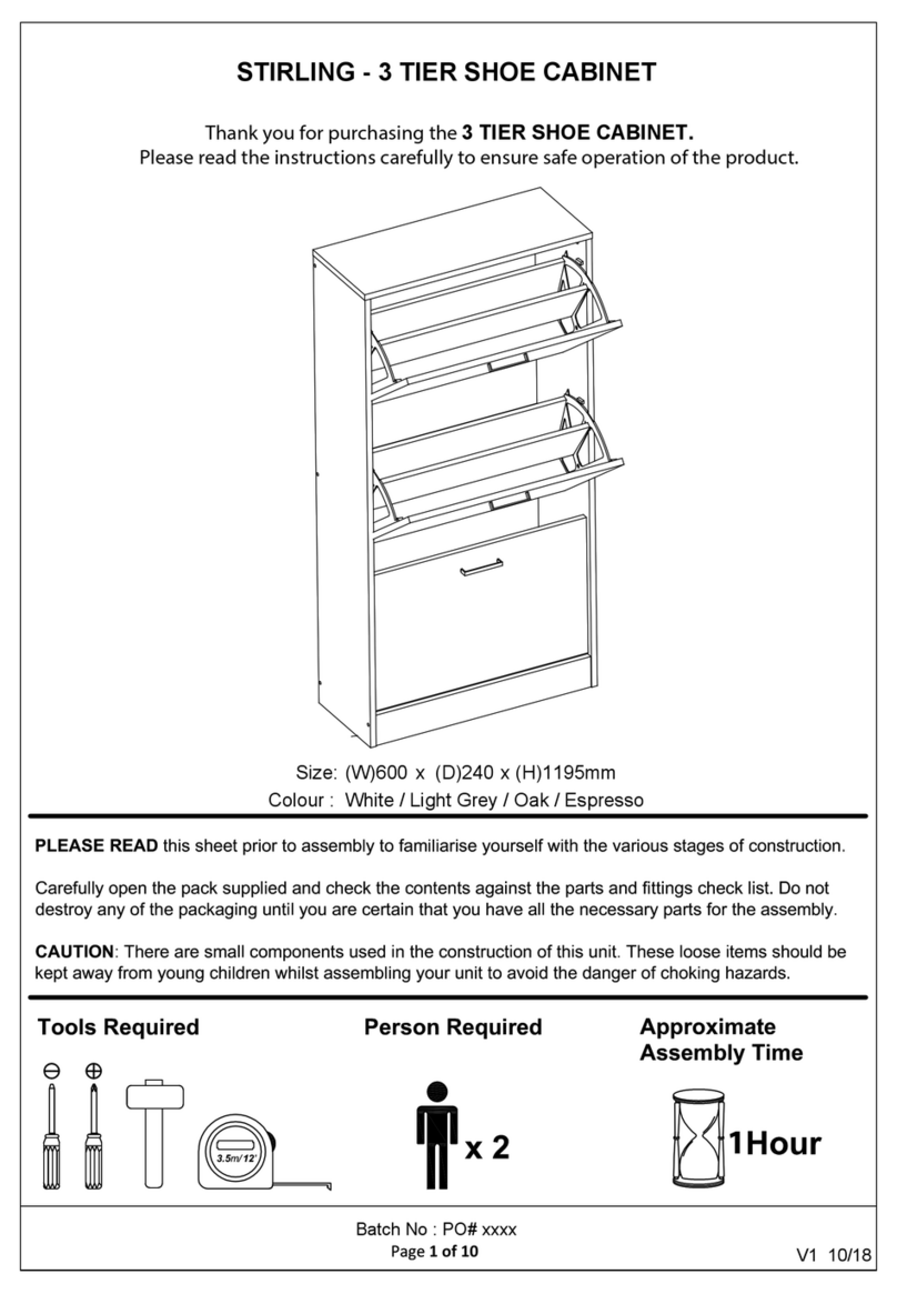 Stirling 3 TIER SHOE CABINET manual