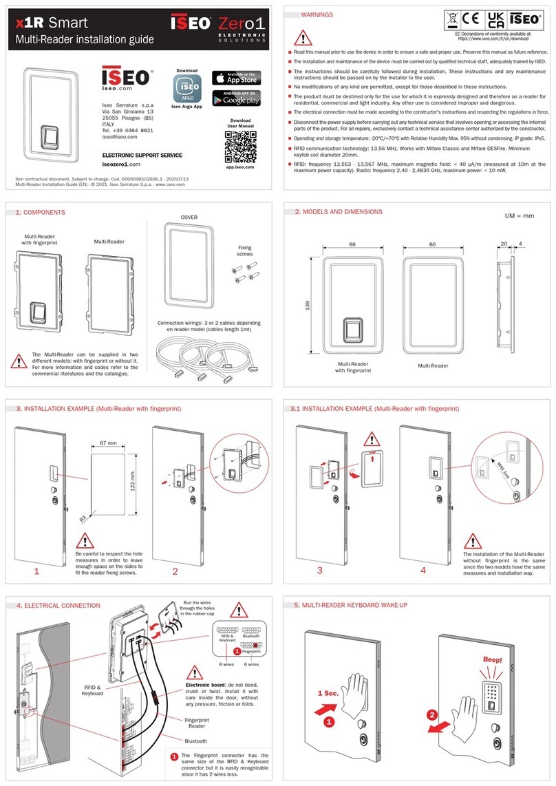 Iseo Zero1 x1R Smart User manual