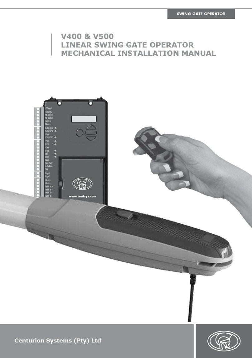CENTURION SYSTEMS V400 Mechanical Installation Manual