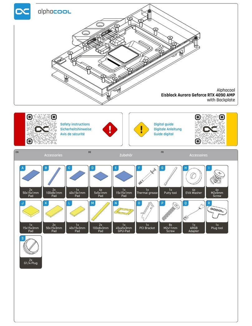 Alphacool Eisblock Aurora Geforce RTX 4090 AMP User manual Alphacool Eisblock Aurora Geforce RTX 4090 AMP User manual