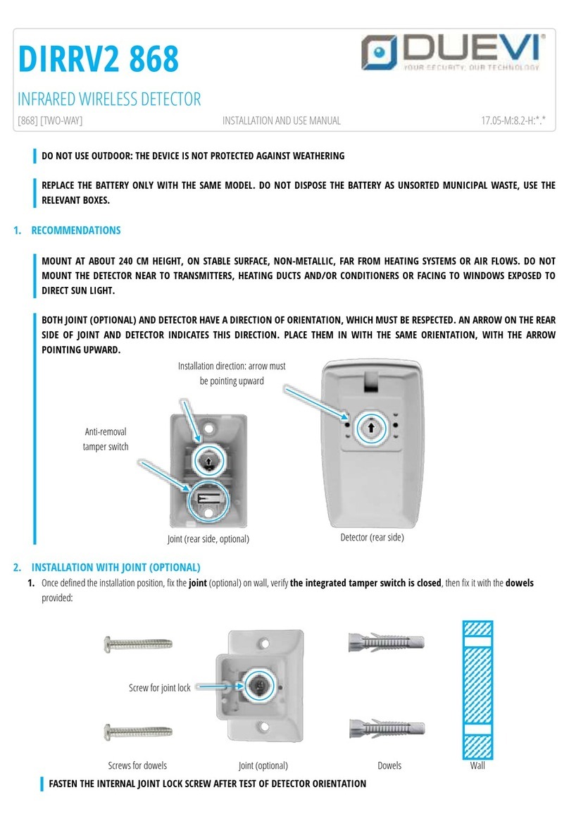 Duevi DIRRV2 868 Installation and use manual