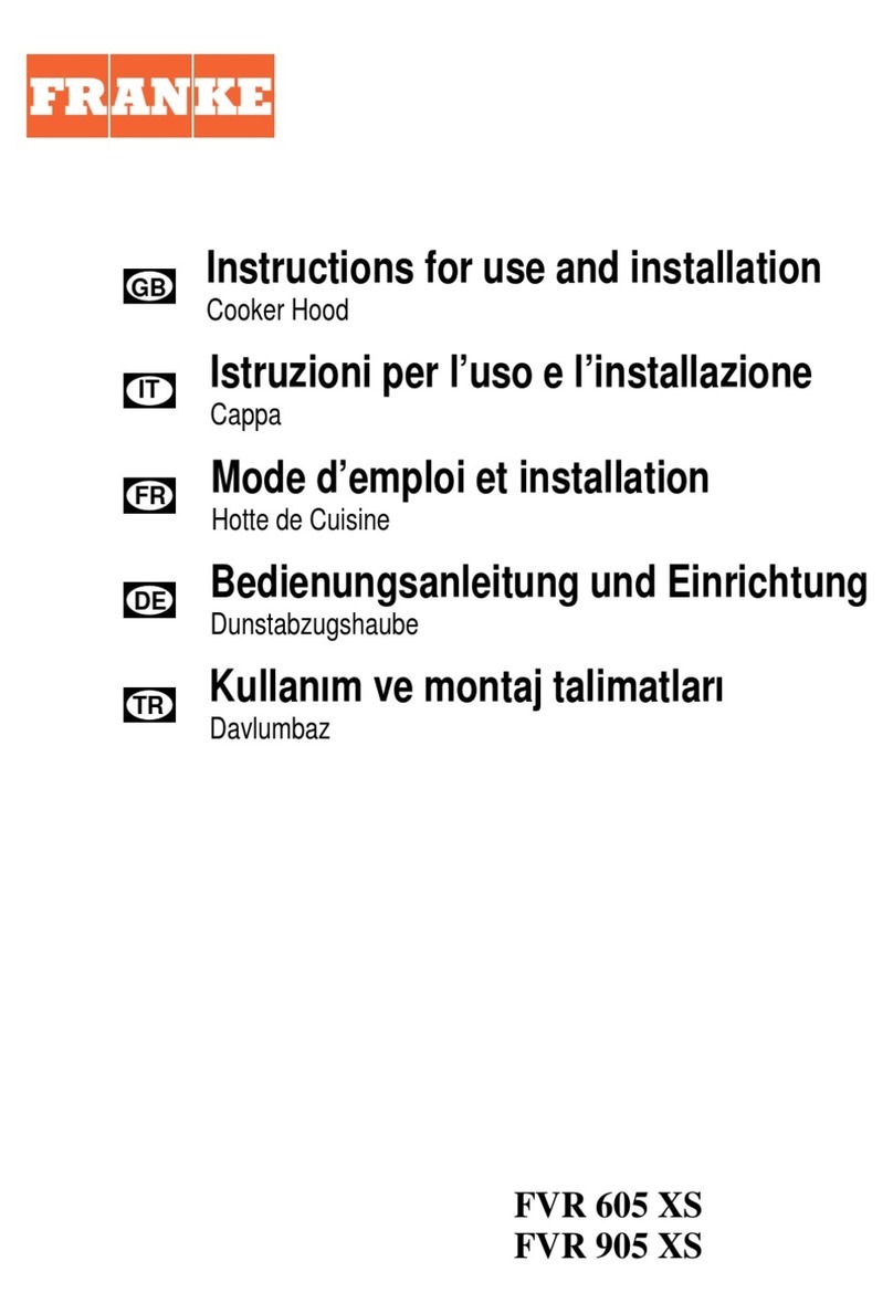 Franke FVR 605 XS Instructions for use and installation