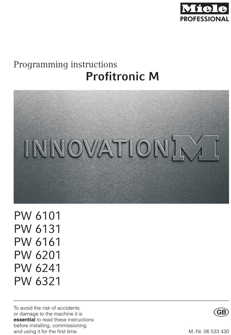 Miele PW 6131 Installation manual Miele PW 6131 Installation manual