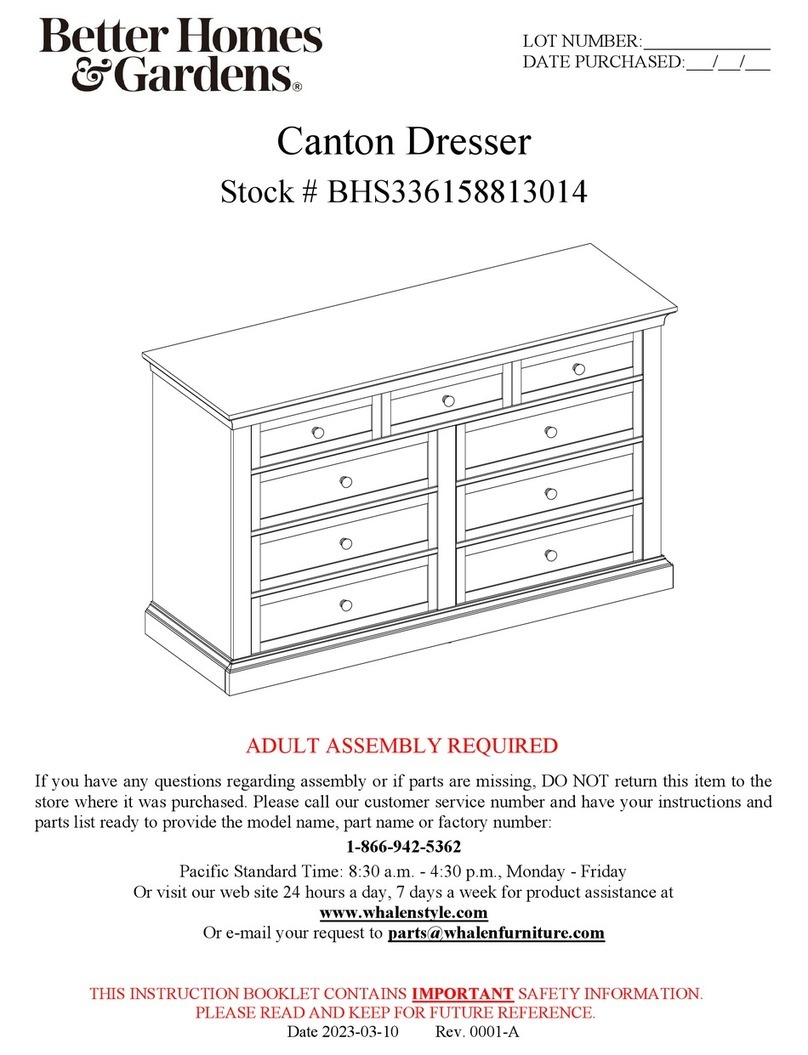 Better Homes and Gardens Canton Dresser BHS336158813014 Assembly instructions Better Homes and Gardens Canton Dresser BHS336158813014 Assembly instructions