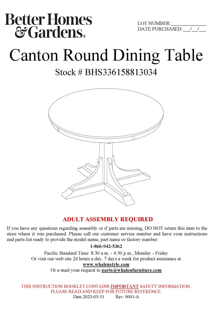 Better Homes and Gardens Canton BHS336158813034 Assembly instructions