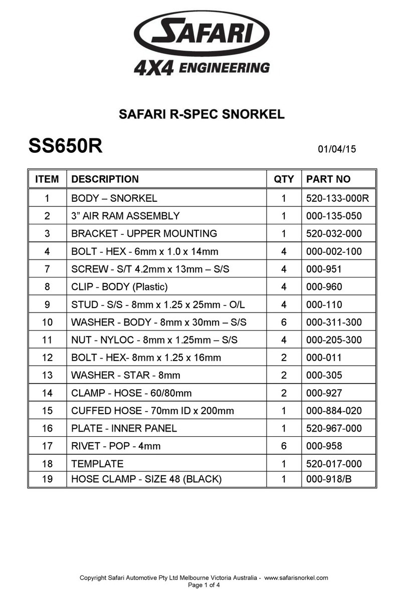 SAFARI SS650R User manual