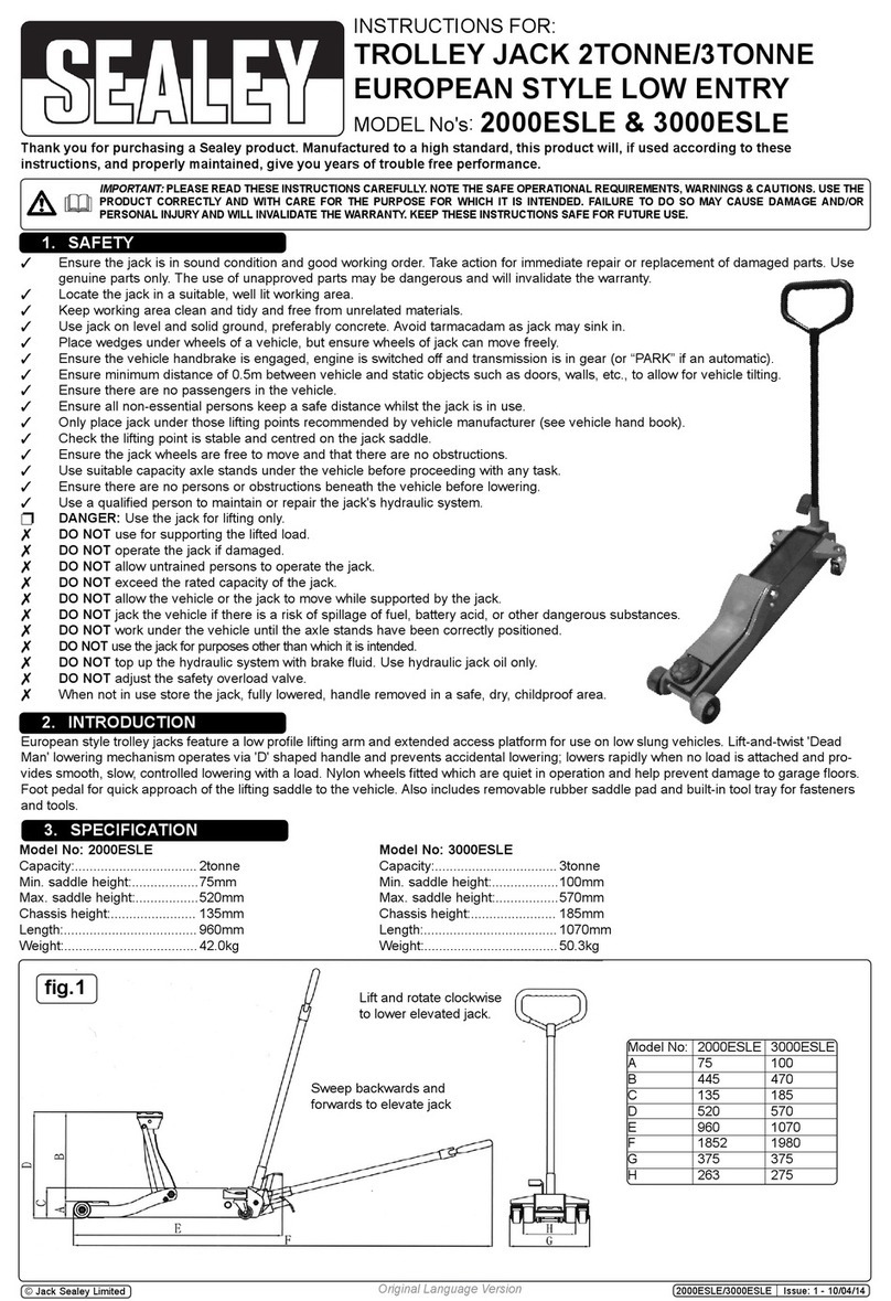 Sealey 3000ESLE User manual
