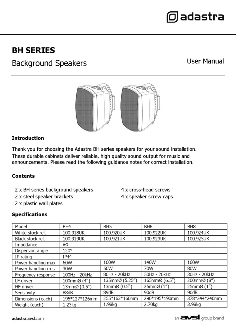 Adastra BH5 User manual