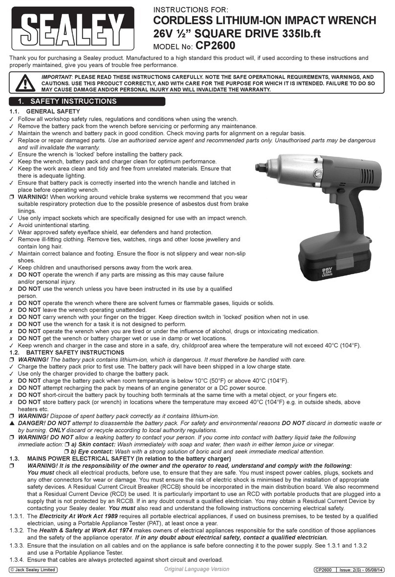 Sealey CP2600 instructions