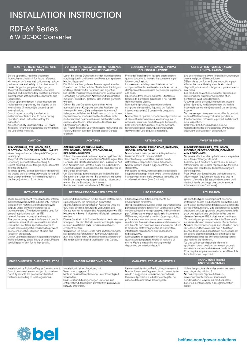 BEL RDT Series Installation instruction